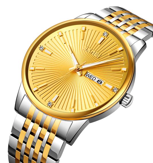 Чоловічий годинник Skmei 9323TGDGD Silver/Gold-Gold | Зображення 1