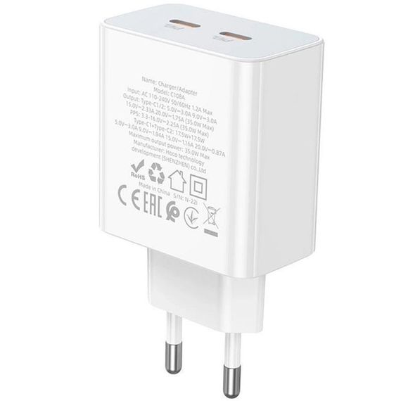 СЗУ Hoco C108A PD 35W (2 Type-C) | Зображення 4