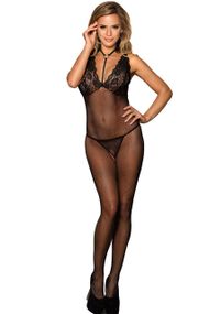 Еротичний чорний комбінезон-сітка з мереживом SUIT H3249 S–L sexstyle