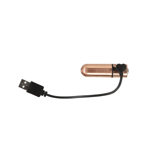 Віброкуля PowerBullet First-Class Bullet 2.5″ з Key Chain Pouch, Rose Gold, 9 режимів вібрації | Зображення 1