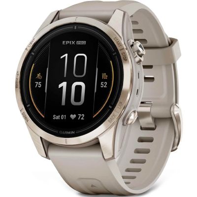 Смарт-часы Garmin EPIX PRO (g2), 42mm, Saph, Soft Gold SS, Lt. Sand, GPS смарт (010-02802-11)