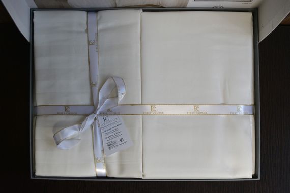 Постільна білизна First Choice Cotton 200x220 Broad Line Cream | Зображення 1