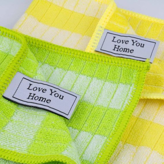 Серветка бамбукова для збирання універсальна Love You Home LYH9008 30х30 см салатово-біла | Зображення 3