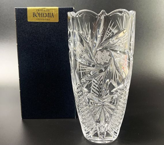 Ваза скляна для квітів Bohemia Pinwheel 30 см 89002/99030/300 | Зображення 6