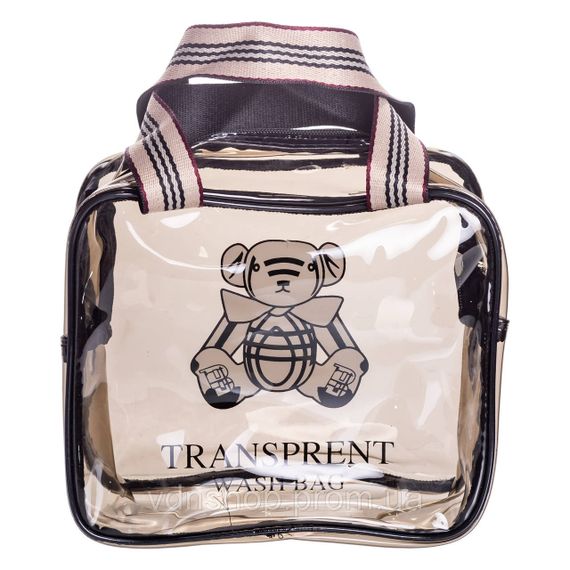 Прозрачная женская косметичка для дома 22×9×17 (см) косметичка дорожная в сумку для косметики, макияжа, лекарств, кистей HP-16-4K | Зображення 7