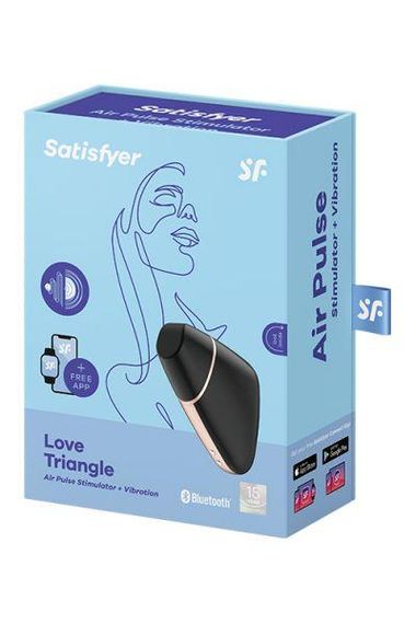 Вакуумный стимулятор клитора Satisfyer Love Triangle Sucking, черный Sex Aura | Зображення 1
