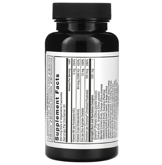 Жироспалювач, Leanfire PM, Force Factor, нічний, 60 рослинних капсул | Зображення 2
