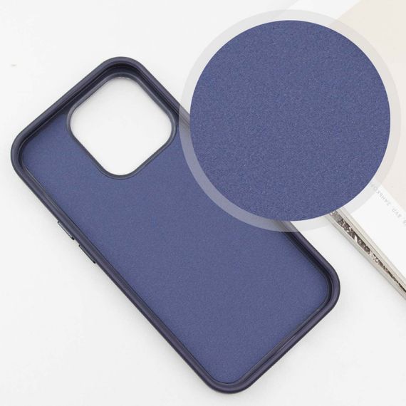 Шкіряний чохол SnapCase with MagSafe для Apple iPhone 15 Pro (6.1") Dark Blue | Зображення 3