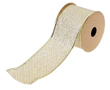 Стрічка декоративна сітчастий візерунок 6,3*270см світле золото БОНА ДИ