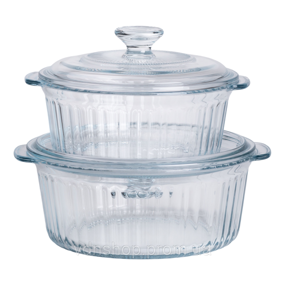 Форми для запікання набір 2 шт скляні з кришками круглі HP-34-26 | Зображення 4