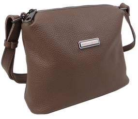 Жіноча наплічна шкіряна сумка Borsacomoda бежева