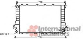 Радіатор охолодження двигуна AI 100A6 2.628 MT 92-97 (Van Wezel) VAN WEZEL 03002083 на AUDI 100 седан (4A, C4)