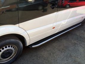 Боковые пороги Fullmond (2 шт, алюм) Long/ExtraLong для Mercedes Sprinter 2006-2018 гг