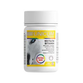 Витамины UNICUM premium для собак EXTRA SIZE мультивитамин 100табл. 200г/10