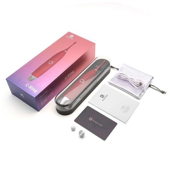 Клиторальный вибратор KISTOY C-King Red, с двумя доп. насадками, мощная точечная стимуляция sexstyle | Зображення 8