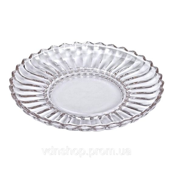 Сервірувальне блюдо Ø 28 см прозоре кругле для дому та кафе HP-YH-32 | Зображення 1