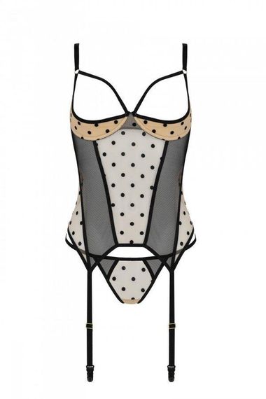 Корсет Passion MARINA CORSET, L/XL, beige, с открытыми чашками sexstyle | Зображення 2