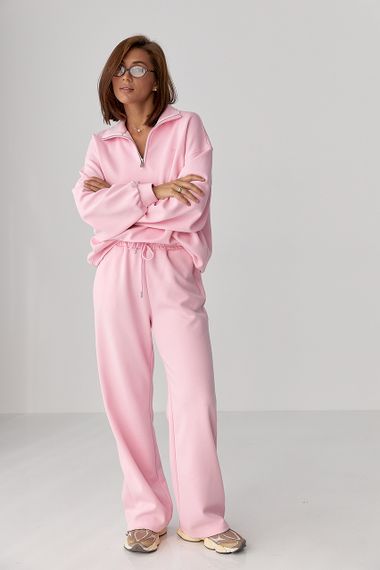 Однотонний спортивний костюм із написом - рожевий цвет, ONE SIZE (є розміри) | Зображення 5