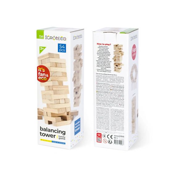 Настільна гра Дженга "Вежа-балансир" Igroteco 900088 54 елементи