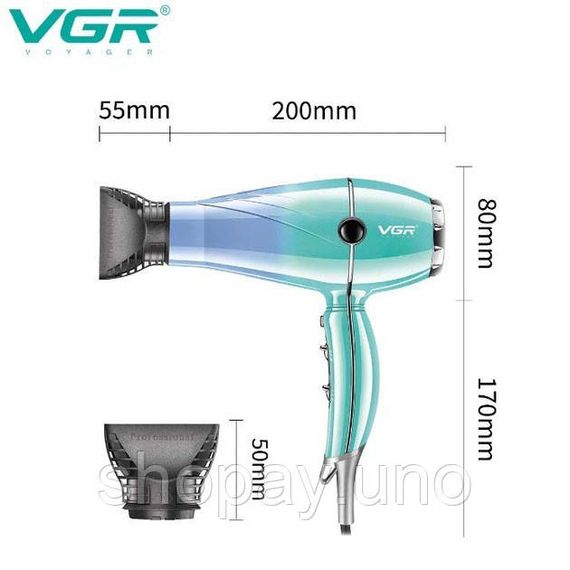 Профессиональный фен оригинал VGR V-452 2400 Вт, Фен без вреда для волос для дома и путешествий KD-94 | Зображення 7