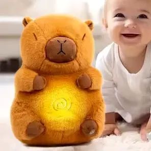 Рожевий Інтерактивна дихаюча Капібара Snuggle Pulse CapyBuddy 30 см м'яка плюшева іграшка | Зображення 3