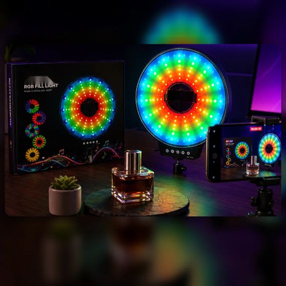 Светодиодная LED лампа MJ-321 кольцевая RGB 35 см с USB подключением | Зображення 3