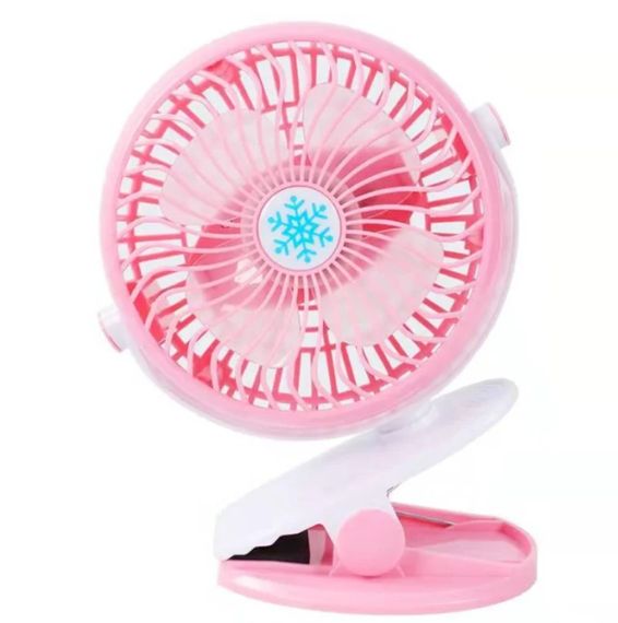 Портативный настольный вентилятор Mini Fan WX 6503 мини охладитель на аккумуляторе с прищепкой 2 скорости 4 Вт Розовый