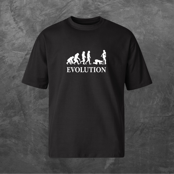 Футболка унісекс з принтом Evolution Оверсайз чорна S