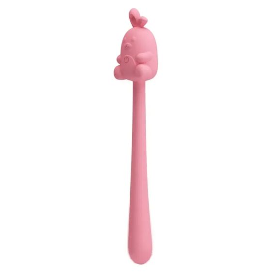 Міні-вібратор на паличці Pretty Love Cute Bunny, гнучкий, рожевий, 14,2 × 1,8 см Sex Aura | Зображення 3