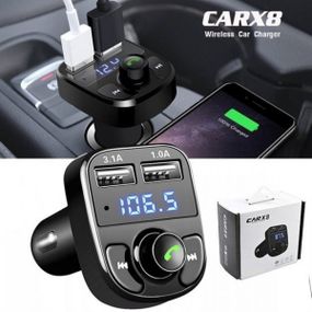 Модулятор для машины CAR X8 черный, Автомобильный fm-модулятор Bluetooth скидка