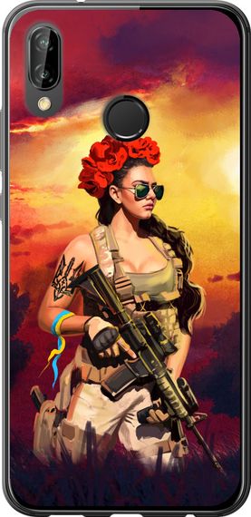 Чехол на Huawei P20 Lite Украинка с оружием "5316u-1410-17620"