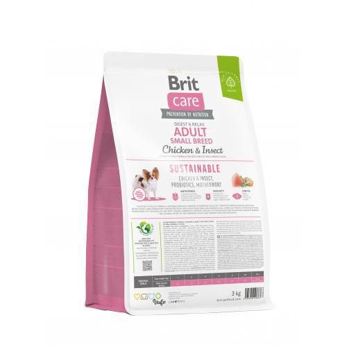 Сухой корм Brit Care Dog Sustainable Adult Small Breed для собак малых пород, с курицей и насекомыми, 3 кг | Зображення 2