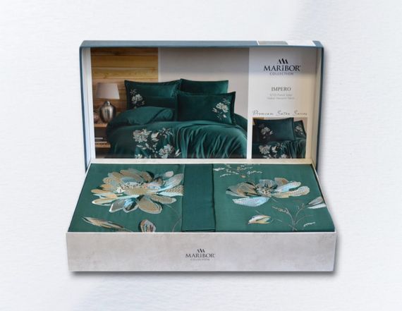 Комплект постільної білизни Maribor Exclusive Satin  200х220 см Impero Yesil | Зображення 4