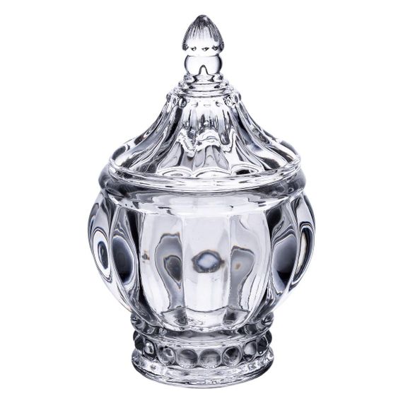 Цукорниця з кришкою Ø8.5 см ваза цукорниця кругла скляна HP-4-107