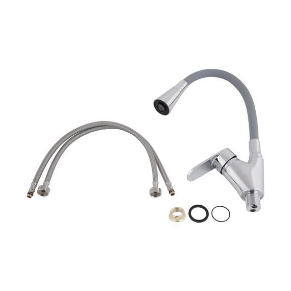Змішувач для кухні Lidz Tani 007F3 з гнучким виливом (k40) LDTAN007F3GCR31869 Chrome/Grey | Зображення 4