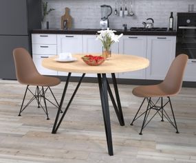 Стол обеденный круглый Loft Design Лима дуб борас