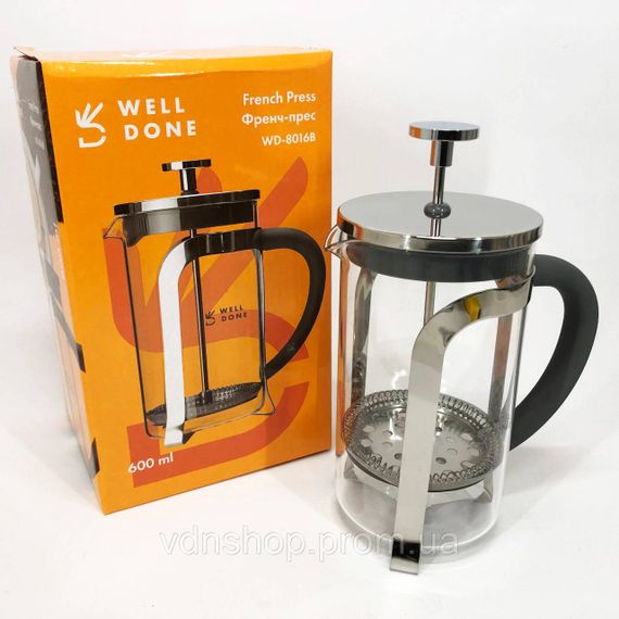 Френч-пресс для дома и офиса, Френч-пресс с ручкой, Стеклянный заварочный чайник для чая чайники XT-53 | Зображення 1