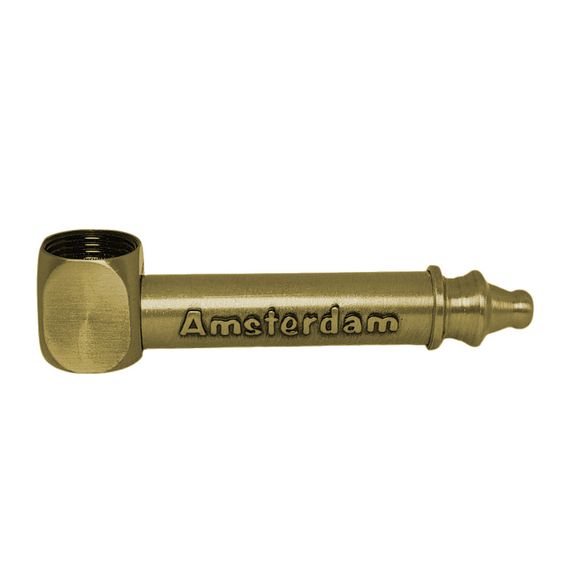 Кальян Трубка Металлическая С Гриндером "Amsterdam Cube Gold" | Зображення 2