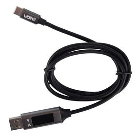 Кабель VOIN CC-3201C GY, USB-Type C 3А, 1m, grey з дисплеєм