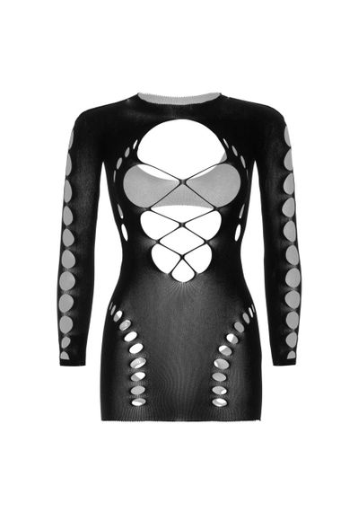 (SALE) Безшовна мінісукня Leg Avenue Long sleeve cut out mini dress One size Black sexstyle | Зображення 4