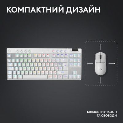 Клавиатура Logitech G PRO X TKL Lightspeed Tactile USB UA White (920-012148) | Зображення 4