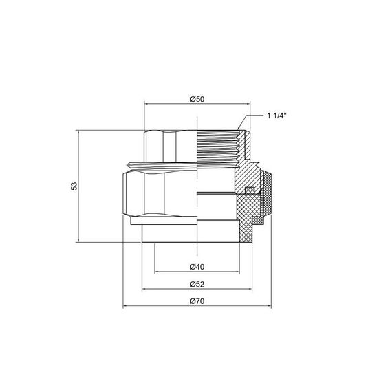 Згін "Американка" PPR Thermo Alliance 40х1" 1/4 ВР DSI004 | Зображення 1