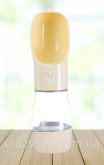 Дорожная поилка-кормушка для собак Pet Water Cup 2 в 1 желтая Ø 7.4x26 см 350 мл 6783 | Зображення 3