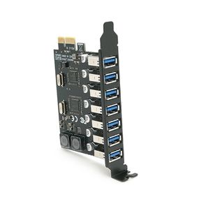 Контроллер PCI-Е=> USB 3.0.7 портов, 5Gbps, BOX