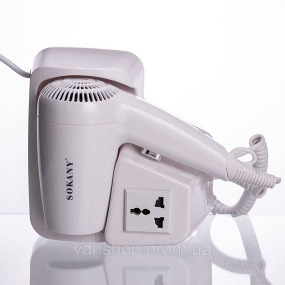 Фен настінний для сушіння волосся побутовий фен для укладання компактний потужний 1200 Вт SK-CF-2217 | Зображення 2