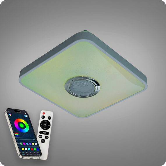Люстра світлодіодна 517 Dlight RGB з пультом і  колонкою 45Вт Білий (02152) | Зображення 2