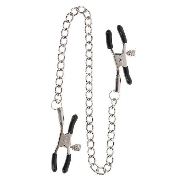 Зажимы на соски Adjustable Clamps with Chain Sex Aura | Зображення 4