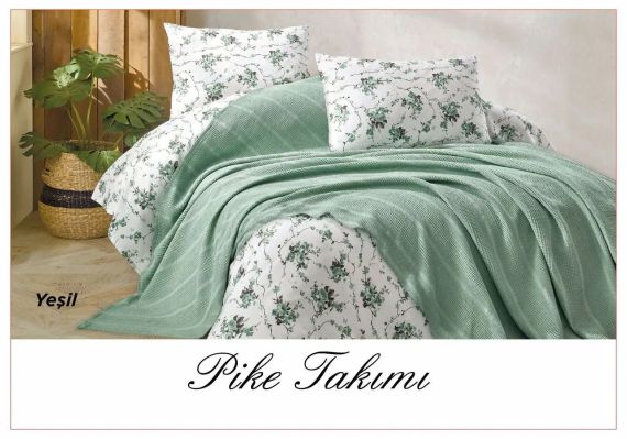 Постельное белье с вафельным покрывалом La Villa Mavi Серый | Зображення 2