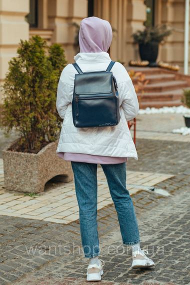 Темно-синій жіночий рюкзак-сумка з натуральної шкіри Tiding Bag - 13286 | Зображення 8
