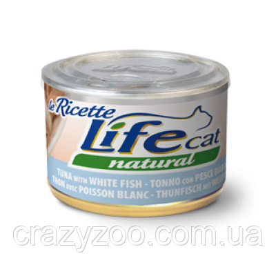 Влажный корм для котов LifeCat Tuna With White Fish тунец и белая рыба 150 г 420977
